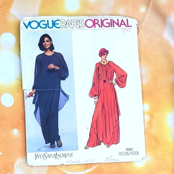 Vogue  vintage Yves St Laurent pattern - Picture 1 of 7